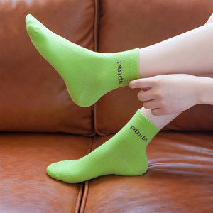 知名袜企 品答 糖果色抗菌纯棉女袜5双