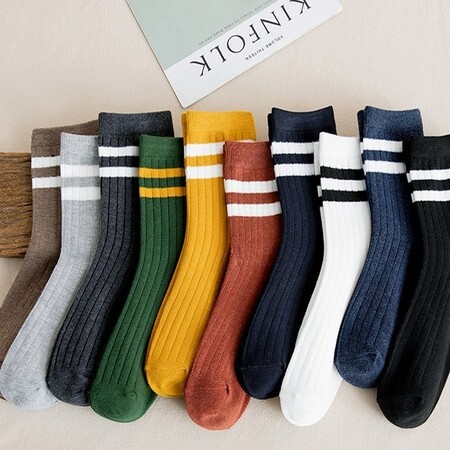 悠素 Y41153 男士精梳纯棉中筒袜