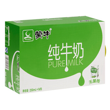 蒙牛 纯牛奶 PURE MILK 250ml*16盒+蒙牛 纯甄 红枣枸杞风味 酸牛乳利乐钻 200g*16包 *2件