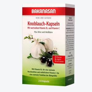 德国原装进口 Bakanasan 大蒜精华胶囊 210粒 维护心血管/抗菌调节免疫力