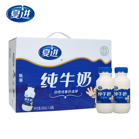夏进 瓶装纯牛奶 243ml*24瓶