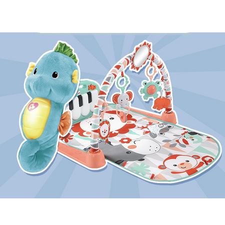 Fisher-Price 费雪 安抚玩具礼盒 薄荷绿健身琴琴+蓝海马