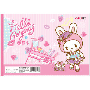 deli 得力 7717 绘画本 公主粉 A4/20页 10本 *3件