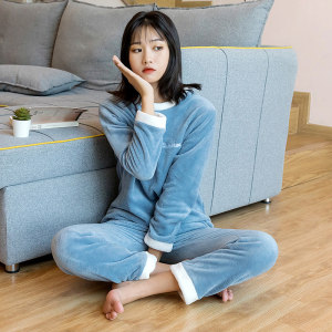 仙女暖暖珊瑚绒圆领套装