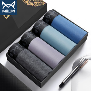 猫人 男士精梳纯棉内裤 4条礼盒装