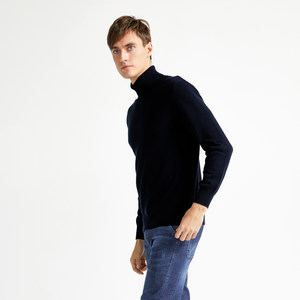 拉夫劳伦制造商 本米 超细美利奴羊毛混纺 男高克重厚款高领针织衫