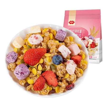 88VIP：福事多 酸奶果粒麦片 400g *4件