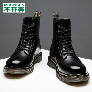 木林森 男女款时尚英伦风 高帮马丁靴 有加绒款