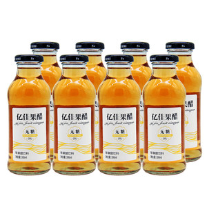 亿佳果园 0糖0脂 苹果醋饮料 300ml*8瓶 玻璃瓶装
