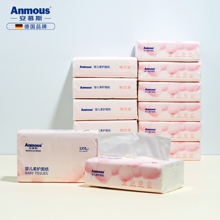 Anmous 安慕斯 抽纸 3层 *100抽*12包（153*190mm）