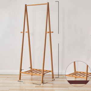 实木松木简约落地衣帽架
