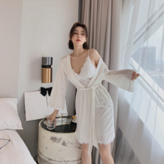 PEANOJEAN 6775 女士性感丝绒睡袍睡裙