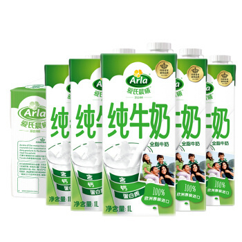 Arla 爱氏晨曦 全脂纯牛奶 1L*12 *2件 +凑单品