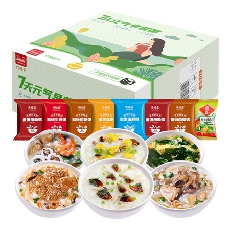 88VIP：海福盛冻干方便速食粥266g+阿宽红油面皮420g/袋*2提+林富记海鲜味河粉76g*3+马奇新新榛子燕麦饼干208g