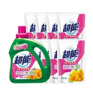 超值双12：超能 双离子洗衣液 焕彩新生 11斤（1.5kg+500g*8） *2件 72.46元（需用券