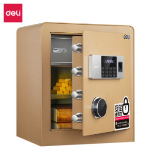 deli 得力 铂雅系列 27115 指纹+密码保险柜 高45cm 香槟金