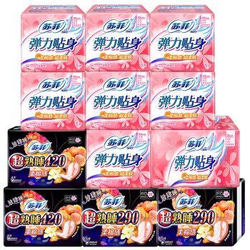 88VIP：Sofy 苏菲 柔棉感超熟睡弹力卫生巾组合 96片 *5件