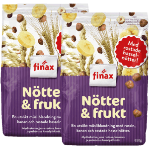 瑞典进口 Finax 坚果水果麦片 650g*2包