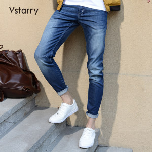 Vstarry 四季款弹力猫须牛仔裤