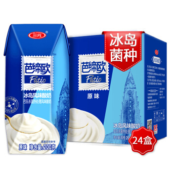三元 芭缔欧冰岛式酸奶 原味 200g*24盒