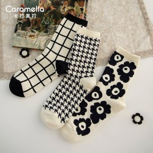 caramella 冬季中筒加厚女袜 6双