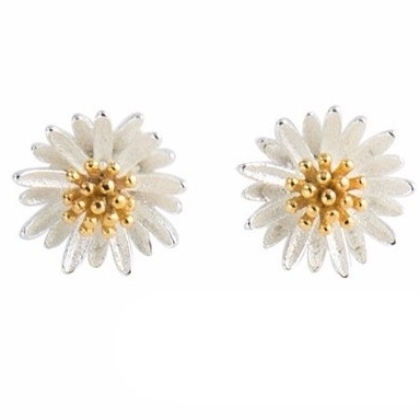 alivinee 阿莉维妮 s925银小雏菊耳钉（配银耳塞）