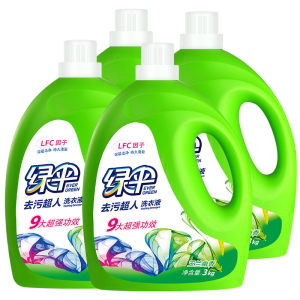 绿伞 护色深层洁净护理 无磷配方洗衣液 3kg*4瓶 玉兰幽香