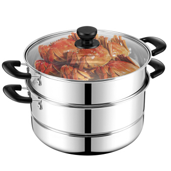 京东PLUS会员：MAXCOOK 美厨 MBZ-28 不锈钢二层蒸锅 28cm *3件