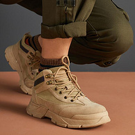 夜跑安全反光条+防撞耐磨鞋头：卡帝乐鳄鱼 男士 百搭潮款高帮工装靴