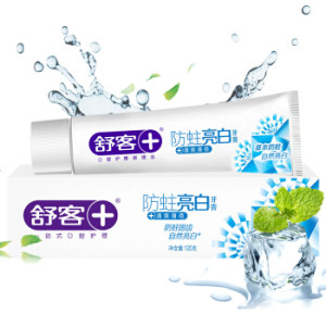 京东PLUS会员： Saky 舒客 防蛀亮白牙膏 120g *2件