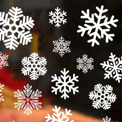 鹿熙瑄 圣诞节装饰贴纸 白雪花款