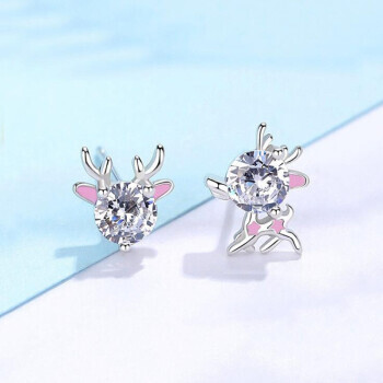 玖维娅 Y1018 S925 银耳环 闪钻星星耳钉 耳坠饰品