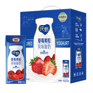 蒙牛 草莓果粒风味酸奶 230g*10瓶/整箱