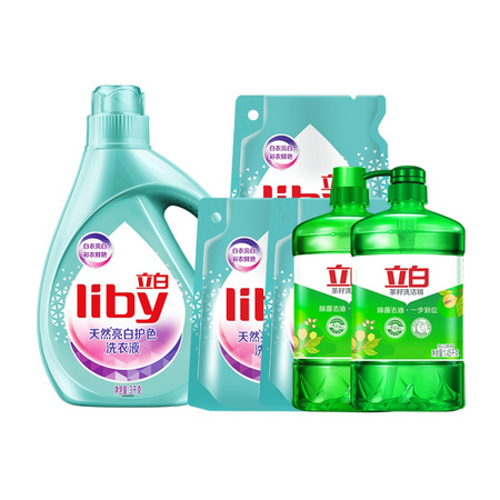 Liby 立白 天然亮白洗衣液 6kg+1.45kg*2茶籽洗洁精
