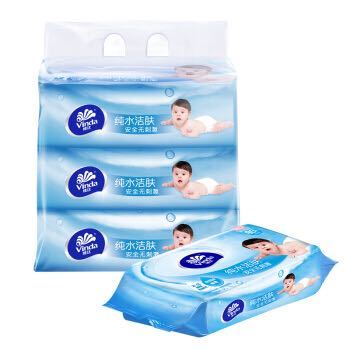 14日8点：Vinda 维达 婴儿纯水洁肤湿巾 80片装*3包