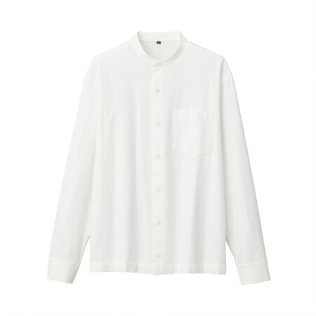 MUJI 无印良品 男式新疆棉法兰绒立领衬衫