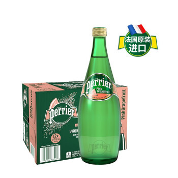 有券的上： Perrier巴黎水 西柚味气泡水 750ml*12瓶 *3件