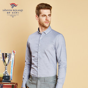 保罗圣夫罗兰 男士冬季纯棉加厚加绒保暖格子衬衫 57.3元包邮