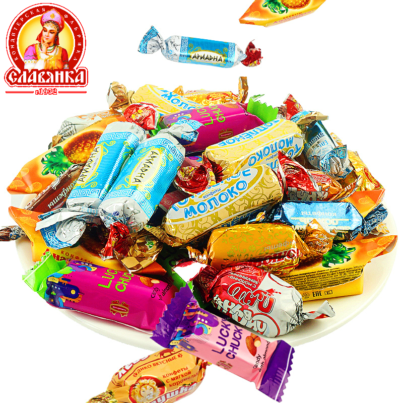 俄罗斯进口 巧克力夹心混合糖果500G