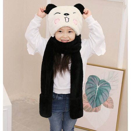 欧芙姿 儿童帽子围巾手套一体帽