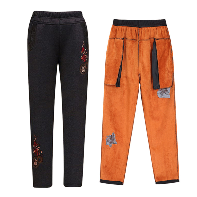 奥姿韵 中老年加厚加绒长裤女妈妈裤