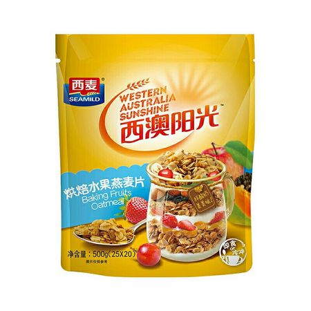 88VIP：SEAMILD 西麦 烘焙水果燕麦 500g +小优柠檬蛋糕 420g +福事多面包 333g +凑单品
