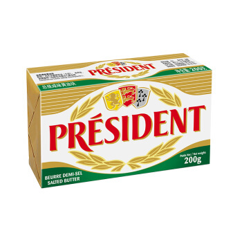 限地区： President 总统 发酵型动脂黄油 咸味 200g *10件