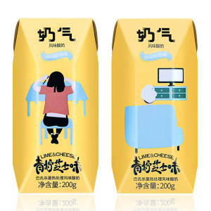 华山牧 奶气常温风味酸奶 青柠芝士味 200g*12盒