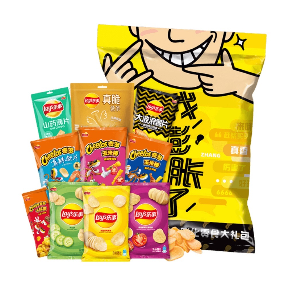 88VIP： 乐事 奇多巨型零食薯片大礼包850g+乐事 国潮大波浪礼盒630g+乐事 冬季限定奶茶味薯片礼盒630g