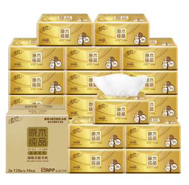 88VIP：Breeze 清风 原木金装抽纸 3层*130抽*16包（206*124mm） *3件