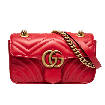88VIP：Gucci GG Marmont系列 446744 绗缝双G斜挎包
