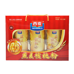 西麦 燕麦核桃粉 3罐/1000g 礼盒装 44.9元礼遇价