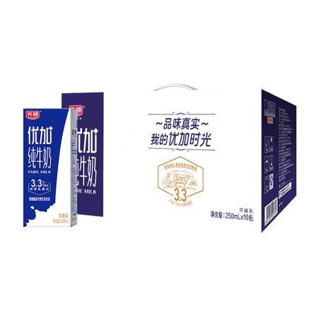 88VIP：Bright 光明 优加纯牛奶 250ml*16包 *5件