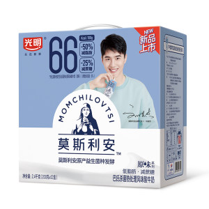 刘昊然代言 光明莫斯利安 原味低脂减糖酸牛奶 200g*12盒